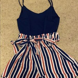 Red white and blue romper